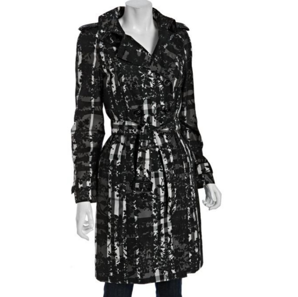 Burberry London Floral Check Belted Trench Coat 8